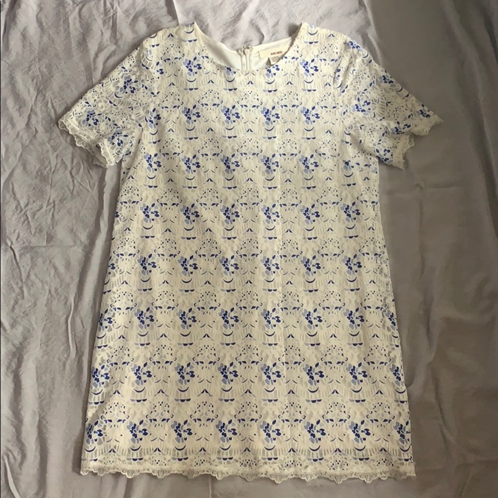 Sans Souci Size L Blue & White Floral Dress